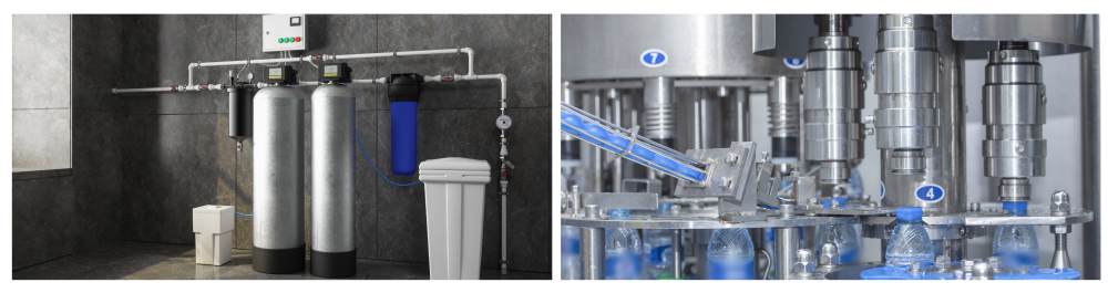     House water filtration system installed in the basement.    Modern water filtration system with an electronic control panel and tank equipment, showcasing safe and efficient water purification processes.